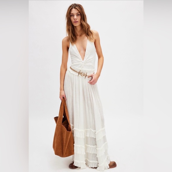 Free People Dresses & Skirts - Free People FP One Brynn White Maxi Skirt